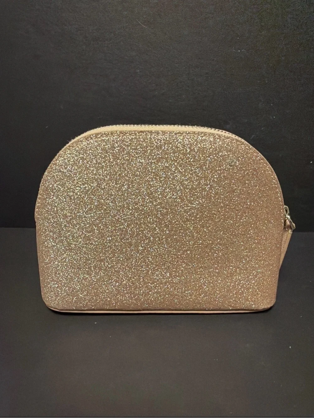 kate spade glitter dome cosmetic pouch - rose shimmer